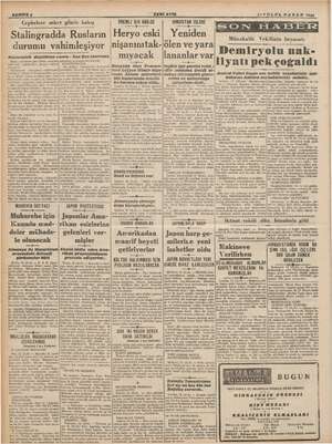  SAPİFE 4 YENİ ASIR 2EÜLÜL PAZAR 1043 — ÖNEMLİ BIR HAD.SE HINDİSTAN İŞLERİ — le e Stalingradda Rusların | Heryo eski Yeniden