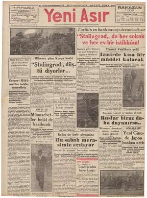 Yeni Asır Gazetesi September 18, 1942 kapağı
