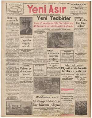 Yeni Asır Gazetesi September 20, 1942 kapağı