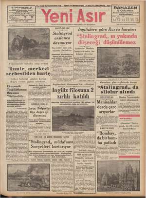 Yeni Asır Gazetesi September 23, 1942 kapağı