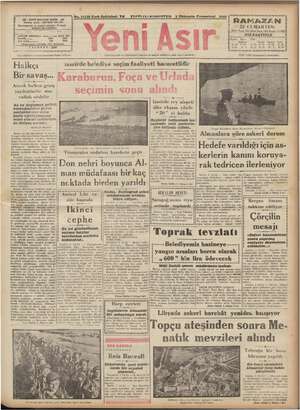 Yeni Asır Gazetesi October 3, 1942 kapağı