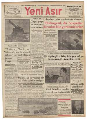 Yeni Asır Gazetesi October 7, 1942 kapağı