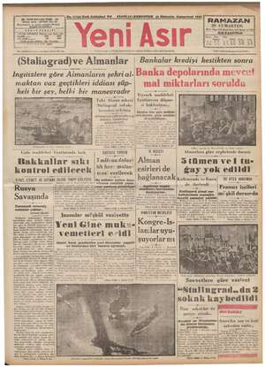 Yeni Asır Gazetesi October 10, 1942 kapağı