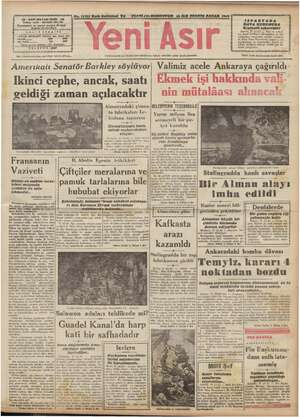 Yeni Asır Gazetesi October 18, 1942 kapağı