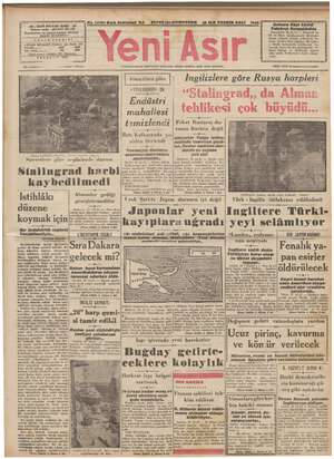 Yeni Asır Gazetesi October 20, 1942 kapağı