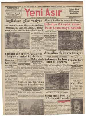 Yeni Asır Gazetesi October 21, 1942 kapağı