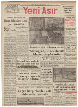 Yeni Asır Gazetesi October 22, 1942 kapağı