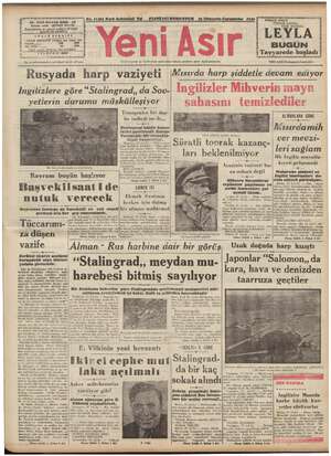 Yeni Asır Gazetesi October 28, 1942 kapağı