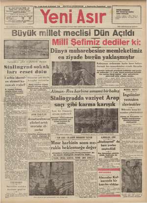 Yeni Asır Gazetesi November 2, 1942 kapağı