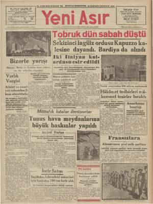 Yeni Asır Gazetesi November 14, 1942 kapağı