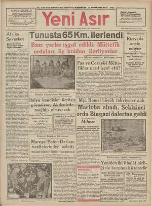 Yeni Asır Gazetesi November 17, 1942 kapağı