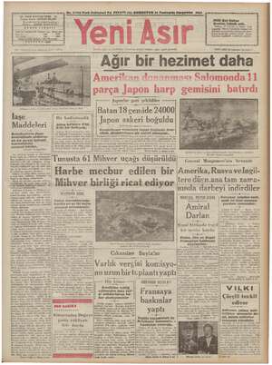 Yeni Asır Gazetesi November 18, 1942 kapağı
