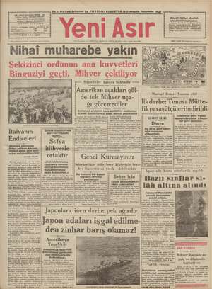 Yeni Asır Gazetesi November 19, 1942 kapağı