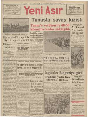 Yeni Asır Gazetesi November 22, 1942 kapağı