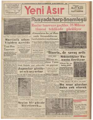 Yeni Asır Gazetesi November 24, 1942 kapağı
