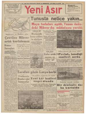 Yeni Asır Gazetesi 3 Aralık 1942 kapağı