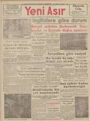 Yeni Asır Gazetesi 7 Aralık 1942 kapağı