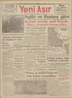 Yeni Asır Gazetesi December 8, 1942 kapağı