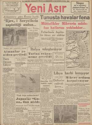 Yeni Asır Gazetesi 11 Aralık 1942 kapağı