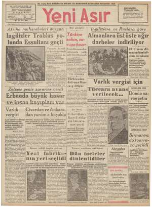 Yeni Asır Gazetesi December 23, 1942 kapağı