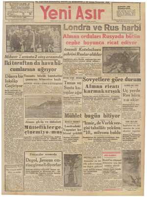 Yeni Asır Gazetesi 31 Aralık 1942 kapağı