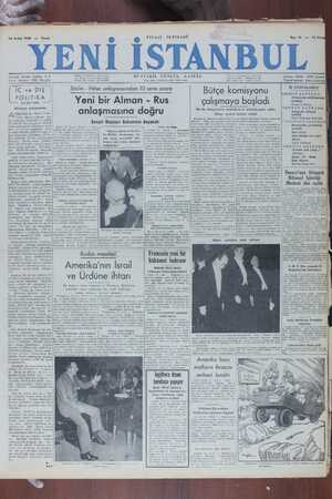 Yeni İstanbul Gazetesi 16 Aralık 1949 kapağı
