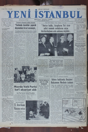 Yeni İstanbul Gazetesi 5 Ocak 1950 kapağı