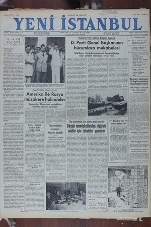 Yeni İstanbul Gazetesi 8 Ocak 1950 kapağı