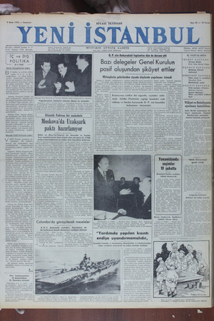 Yeni İstanbul Gazetesi 9 Ocak 1950 kapağı