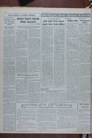   Sayfa 4 Siyasi meseleler ve muhabir mektupları Sovyetler Cengiz'in hâtırasını silmeğe uğraşıyorlar Si muhabirimiz bildiriyor