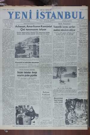 Yeni İstanbul Gazetesi 14 Ocak 1950 kapağı