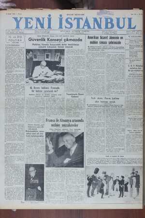 Yeni İstanbul Gazetesi 15 Ocak 1950 kapağı