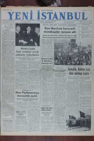 Yeni İstanbul Gazetesi 17 Ocak 1950 kapağı