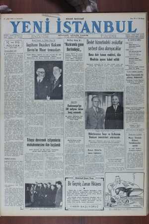 Yeni İstanbul Gazetesi 11 Şubat 1950 kapağı