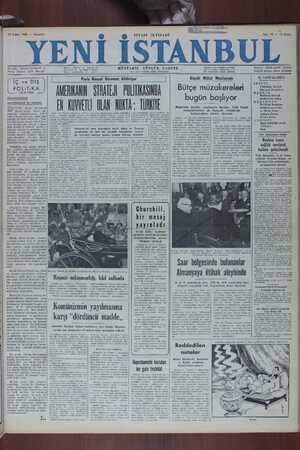 Yeni İstanbul Gazetesi 13 Şubat 1950 kapağı