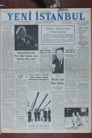 Yeni İstanbul Gazetesi 14 Şubat 1950 kapağı