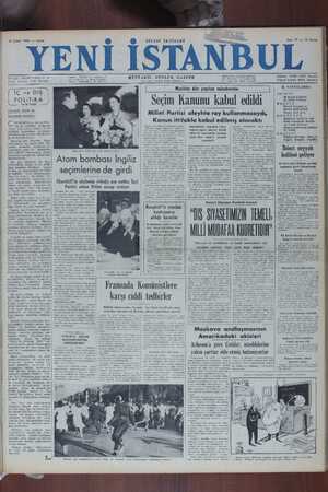 Yeni İstanbul Gazetesi 17 Şubat 1950 kapağı