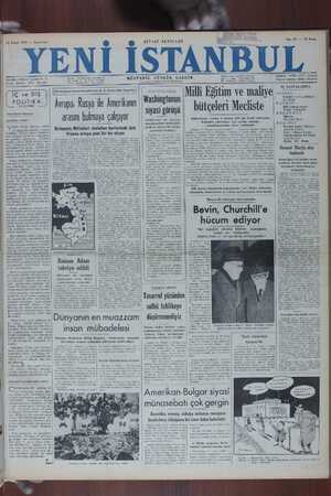 Yeni İstanbul Gazetesi 18 Şubat 1950 kapağı