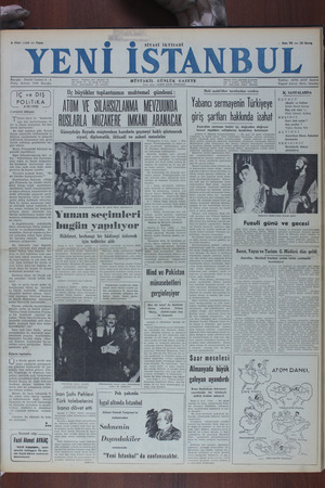 Yeni İstanbul Gazetesi 5 Mart 1950 kapağı