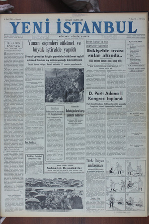 Yeni İstanbul Gazetesi 6 Mart 1950 kapağı