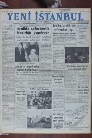 Yeni İstanbul Gazetesi 13 Mart 1950 kapağı