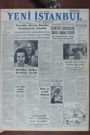 Yeni İstanbul Gazetesi 14 Mart 1950 kapağı