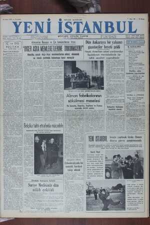 Yeni İstanbul Gazetesi 16 Mart 1950 kapağı