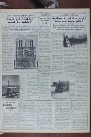  İ 16 Mart 1950 —YENİ NES / WT , İSTANBUL — İkinci Dünya Harbi içinde Paris yıkılmaktan nasıl kurtuldu ? Yazan ğ Korgeneral