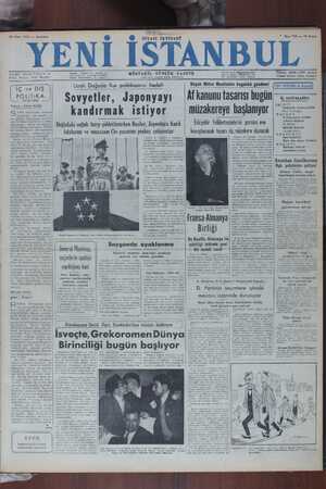 Yeni İstanbul Gazetesi 20 Mart 1950 kapağı
