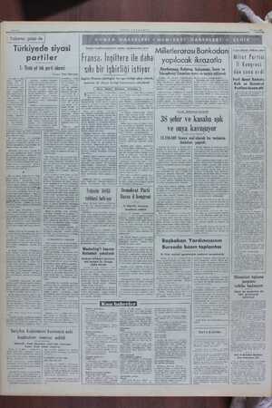   W Yabancı gözü ile Türkiyede siyasi partiler Ankara, 4 mart 1950 — Çeyrek a- sardan — Beri de- mokrat memleket Jer arasında