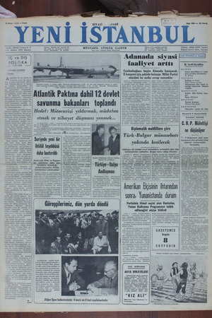 Yeni İstanbul Gazetesi 2 Nisan 1950 kapağı