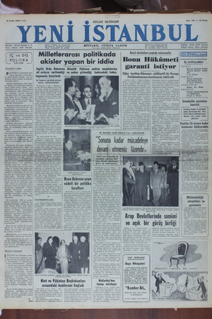 Yeni İstanbul Gazetesi 4 Nisan 1950 kapağı