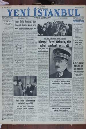 Yeni İstanbul Gazetesi 11 Nisan 1950 kapağı