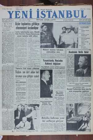 Yeni İstanbul Gazetesi 14 Nisan 1950 kapağı
